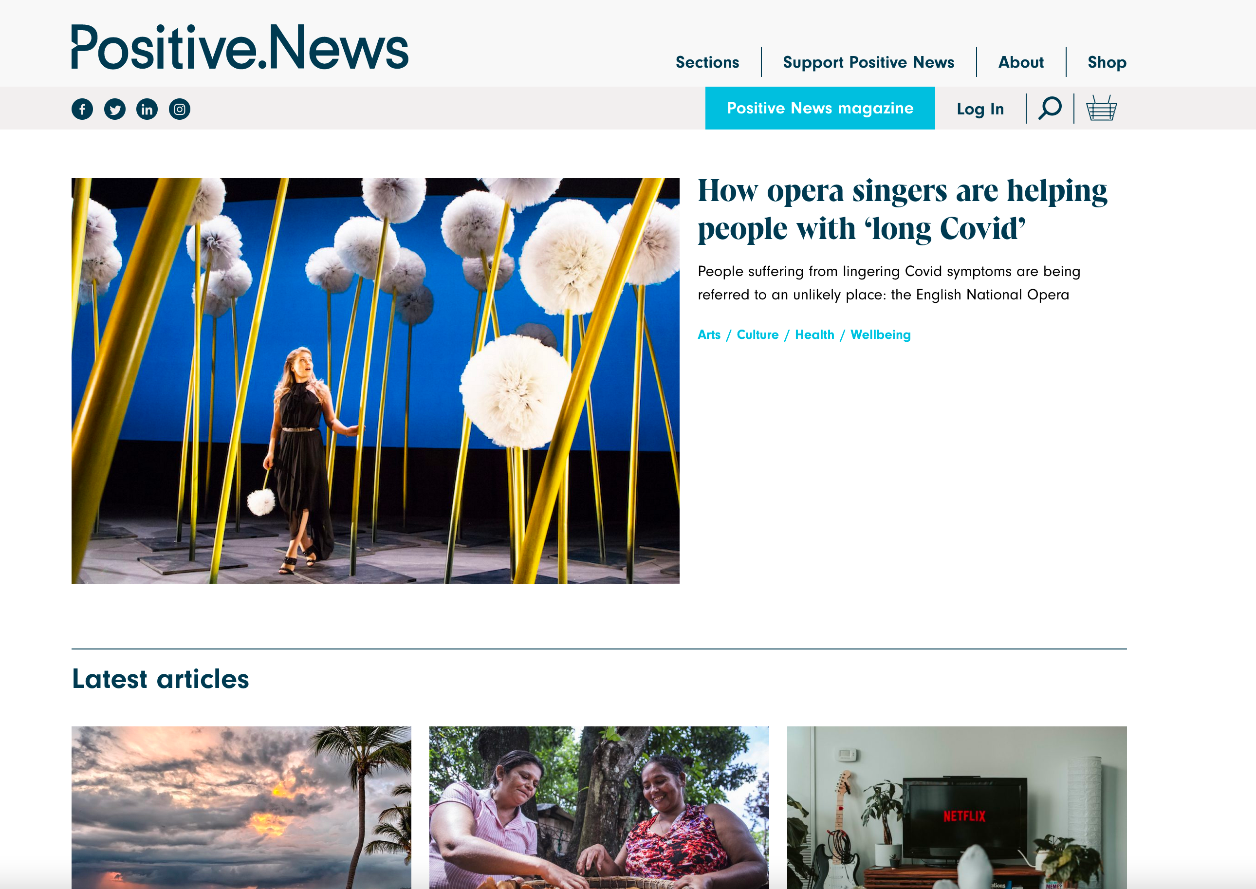 Positive News homepage