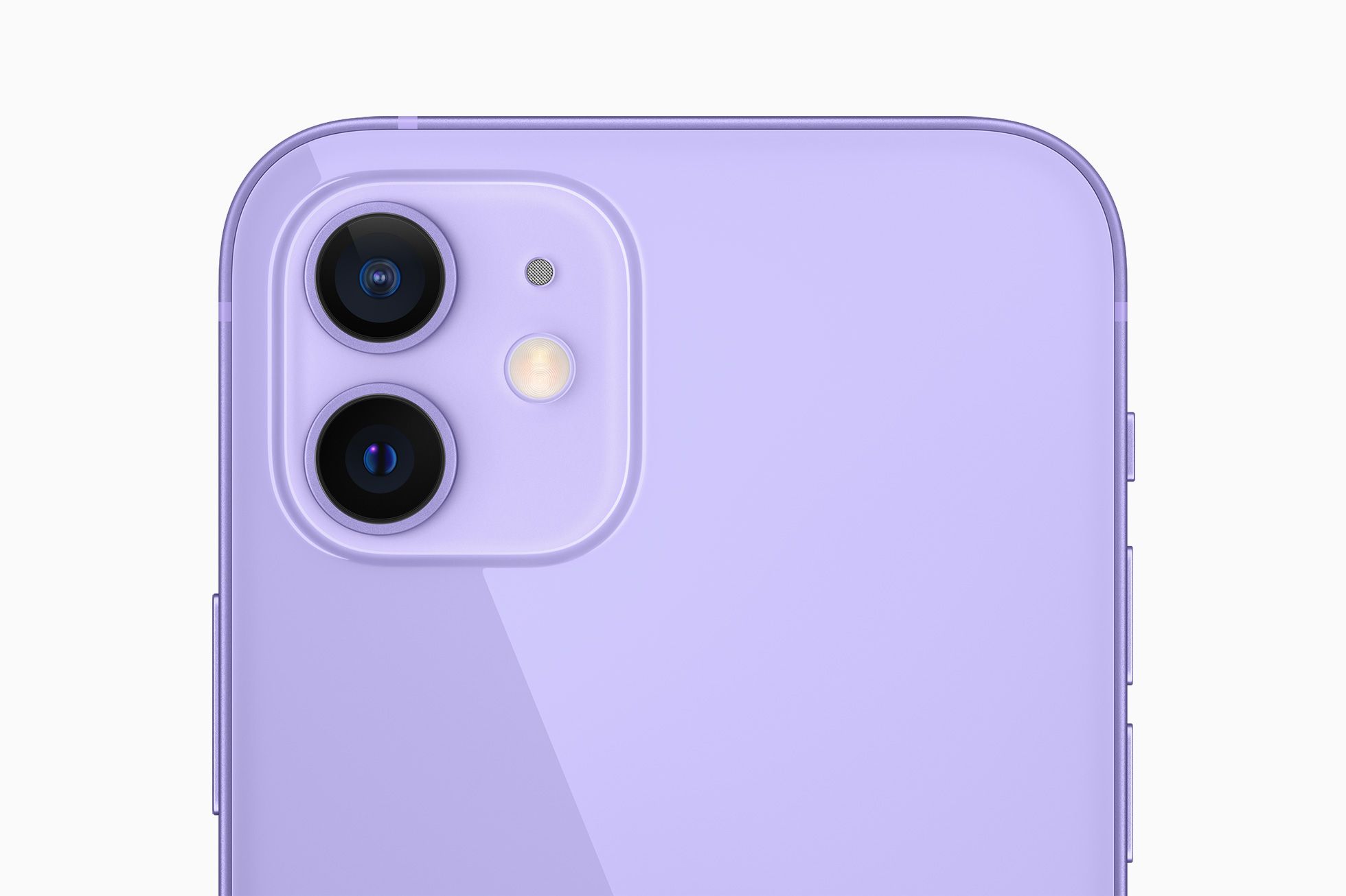 The back of the new purple iPhone 12
