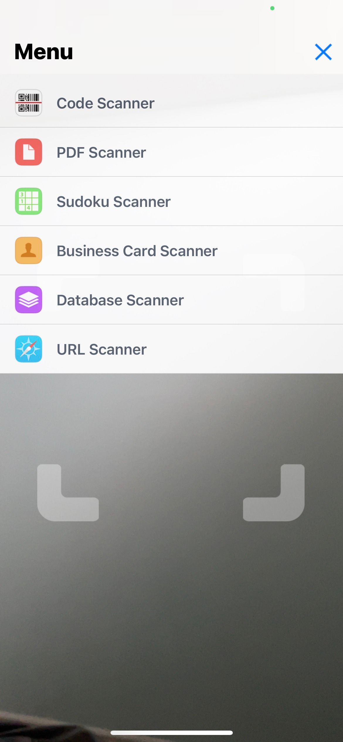 QR app Camera Screenshot.