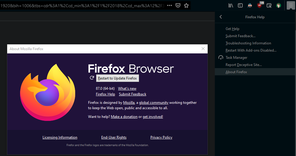 Restart to Update Firefox