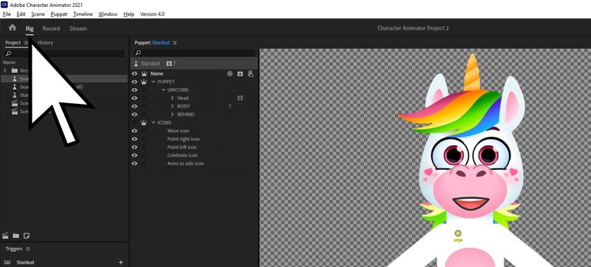 Rig mode Character Animator