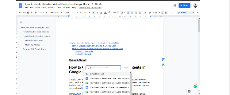 Screenshot 2021 04 04 How to Create Clickable Table of Contents in Google Docs - Come creare un sommario cliccabile in Google Docs