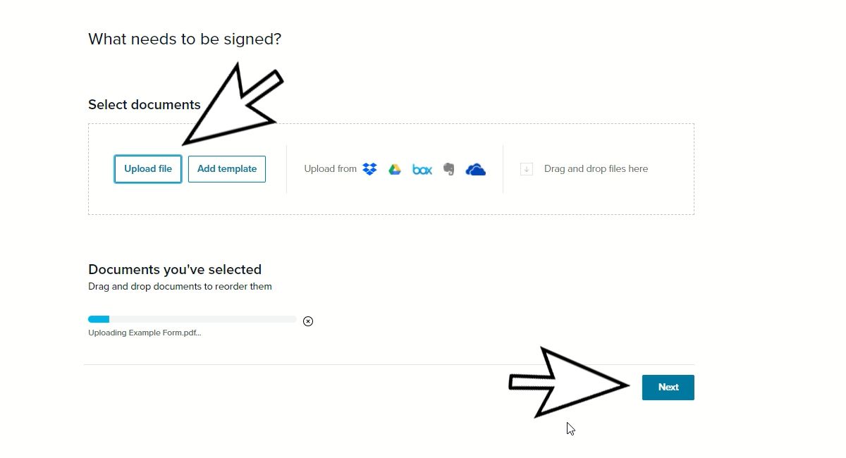 Uploading a PDF to Electronically Sign in Hello Sign