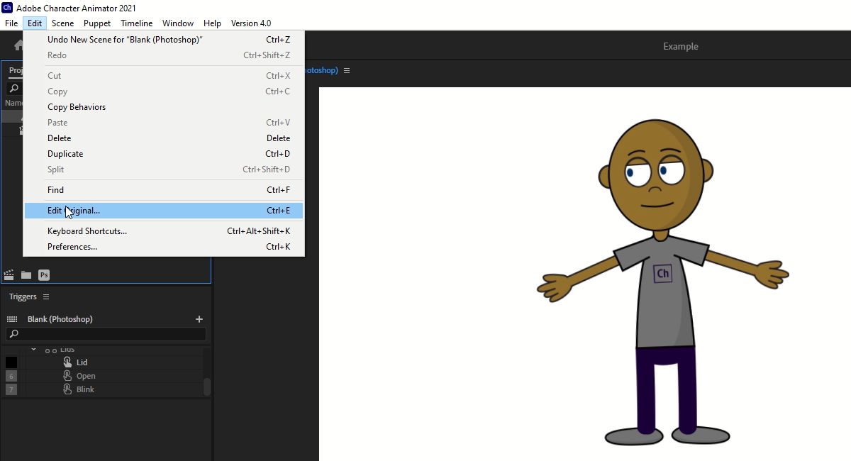 Selecting to Edit Your Puppet in Adobe Photoshop