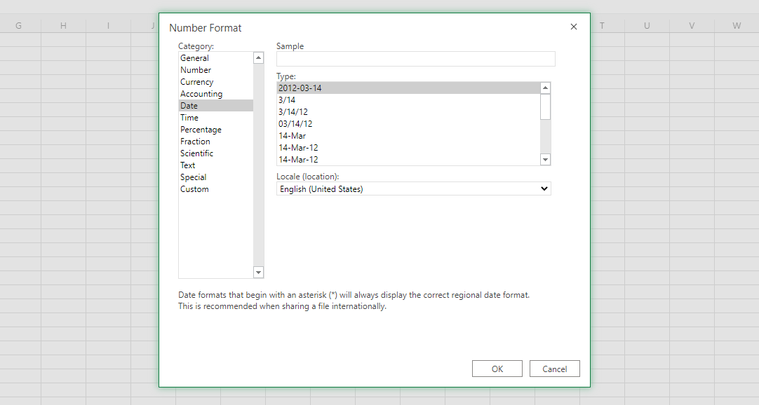 Setting locale in Excel