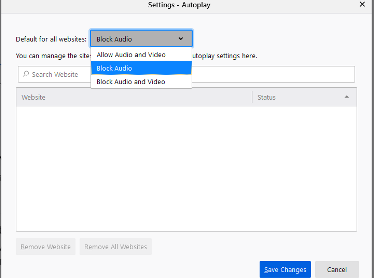 Settings Autoplay Firefox
