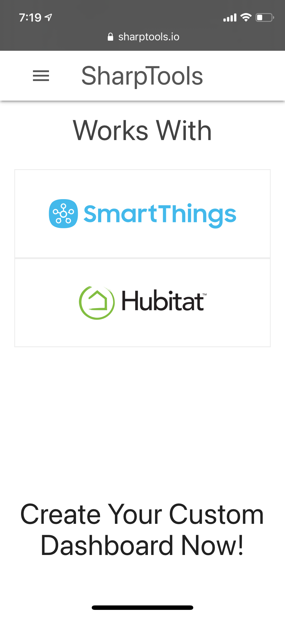 SharpTools Works With SmartThings Logo