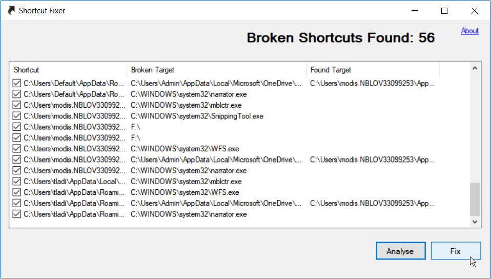 Shortcut Fixer