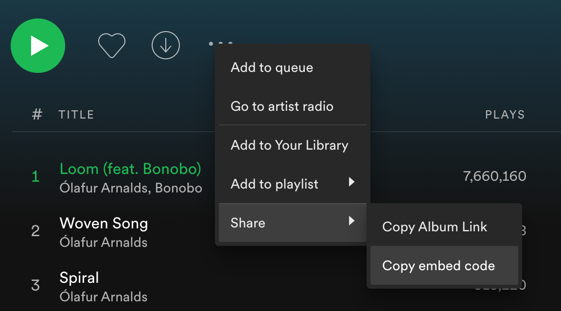 So verwenden Sie Notion Embeds - Spotify copy embed code