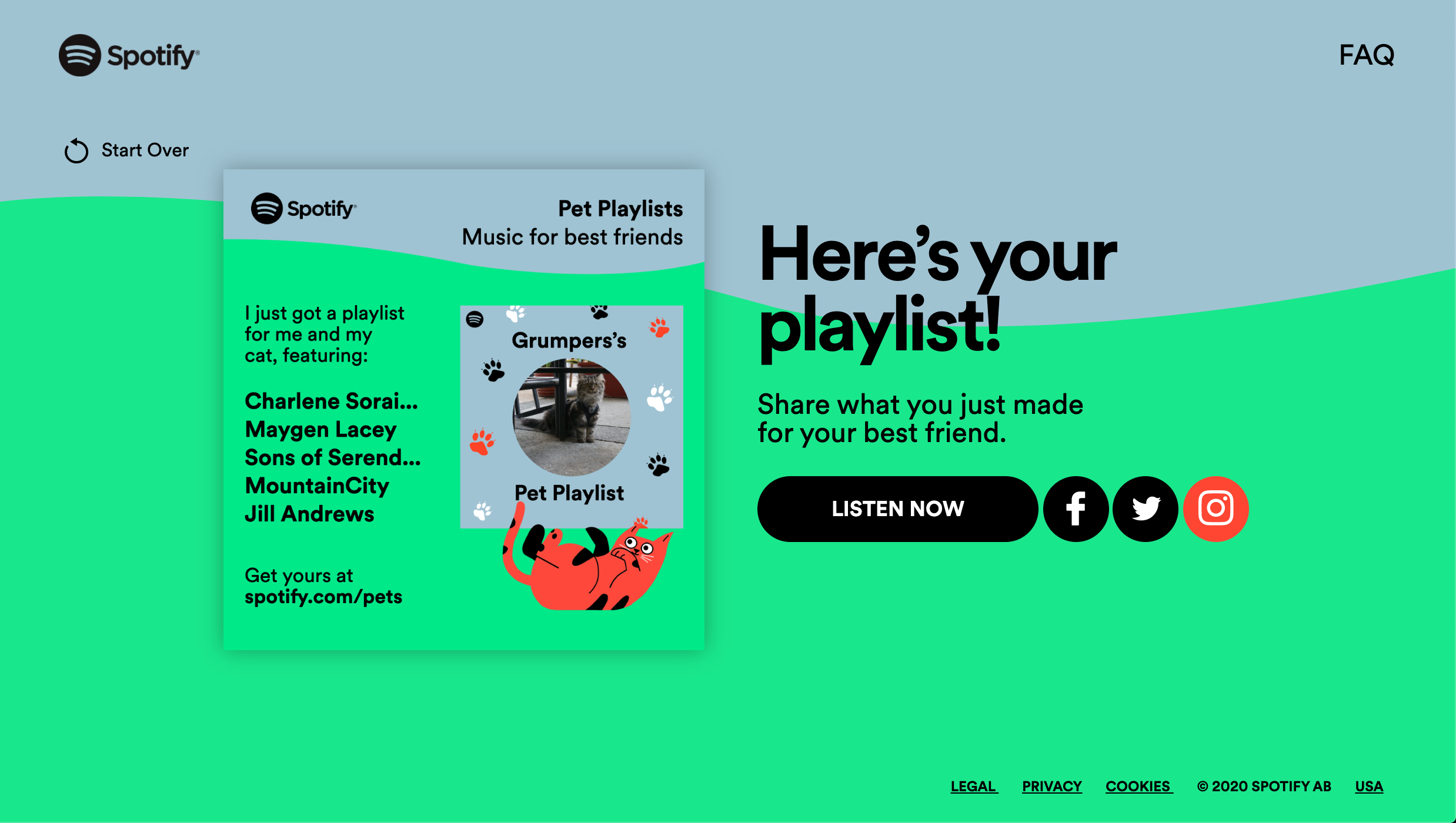 Spotify for Pets - Share Card