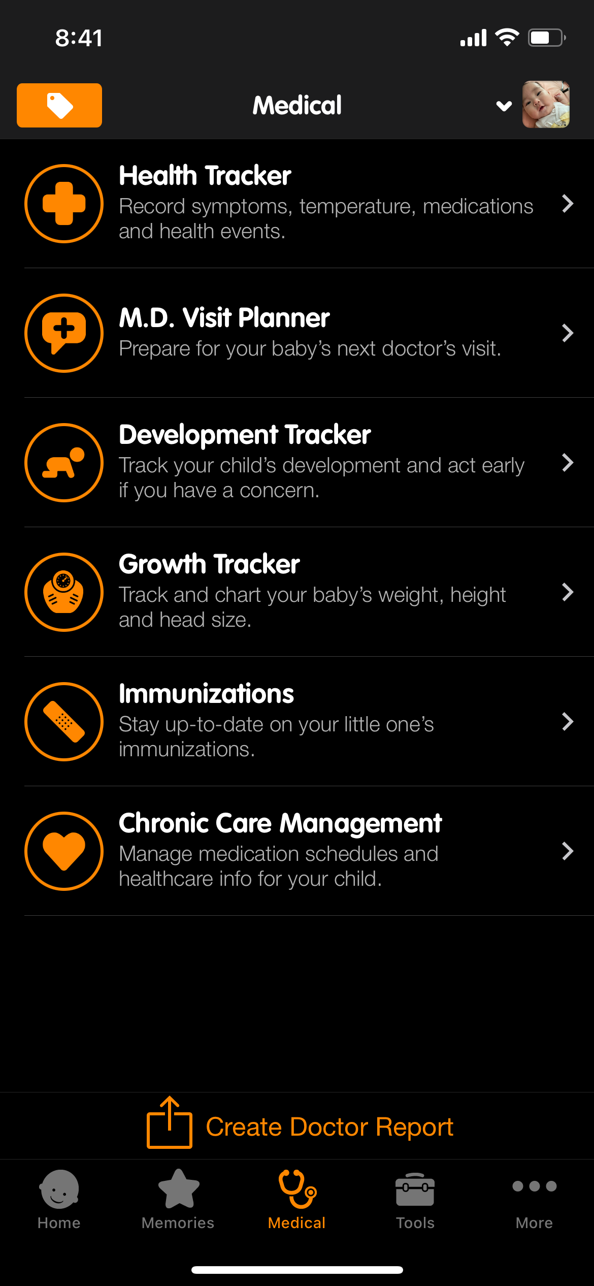 Sprout Baby App Screenshot.