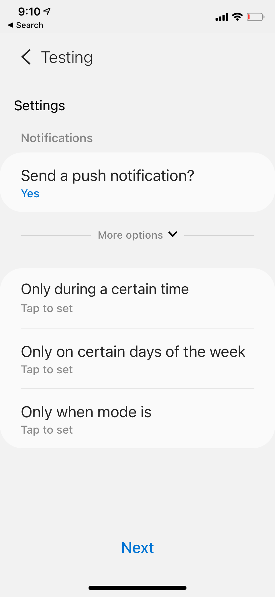 Thermostat Mode Director Push Notifications