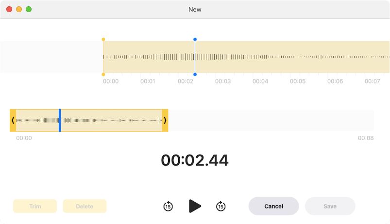 Voice Memos Edit Options - Come registrare audio da siti web sul tuo Mac