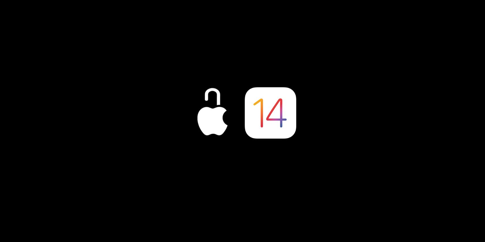 Apple's privacy graphic of an Apple logo padlock with the iOS 14 logo