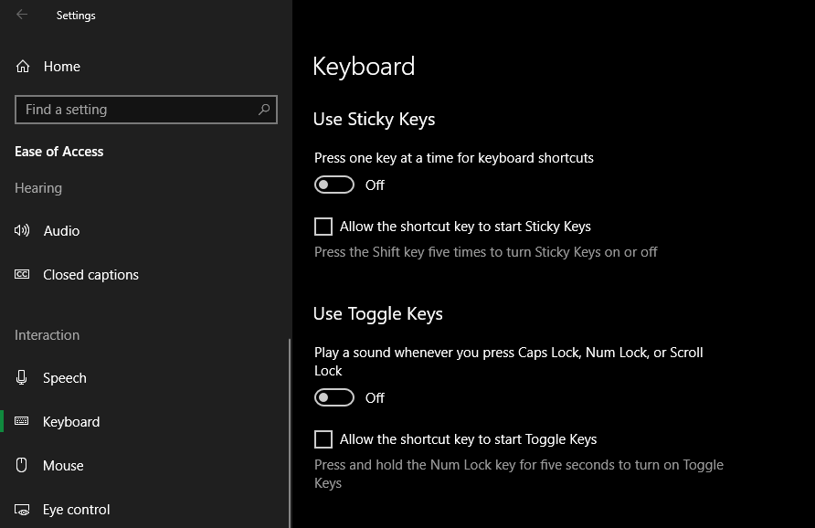 Windows Disable Sticky Keys Shortcut