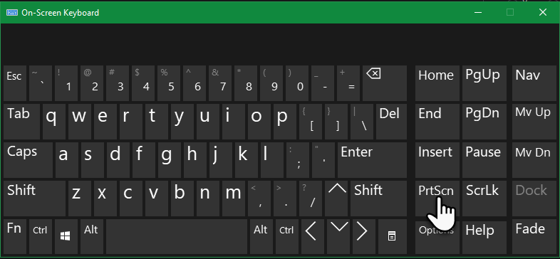 Windows On Screen Keyboard Print Screen