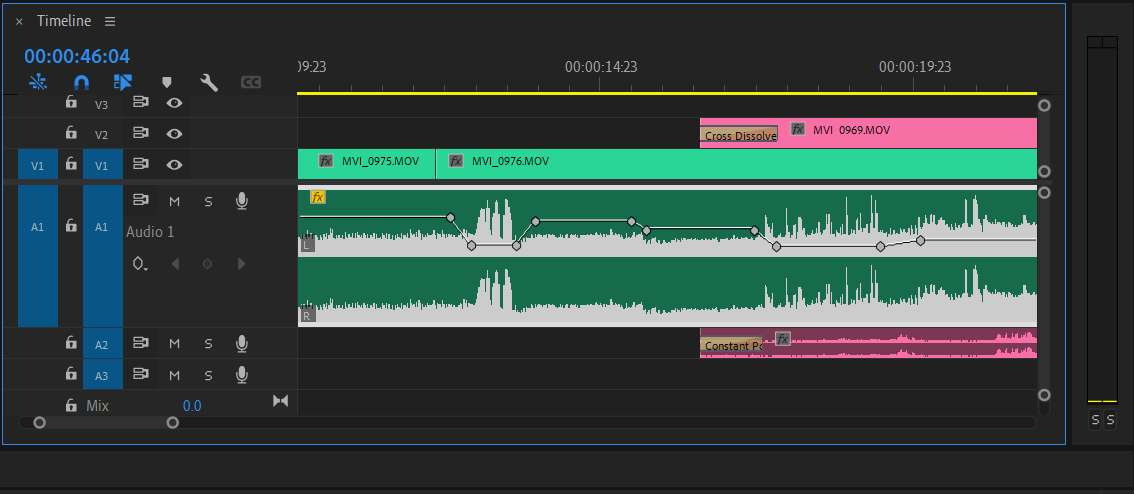 So schneiden Sie Ihre erste Baugruppe in Adobe Premiere Pro - adjusting audio with the pen tool