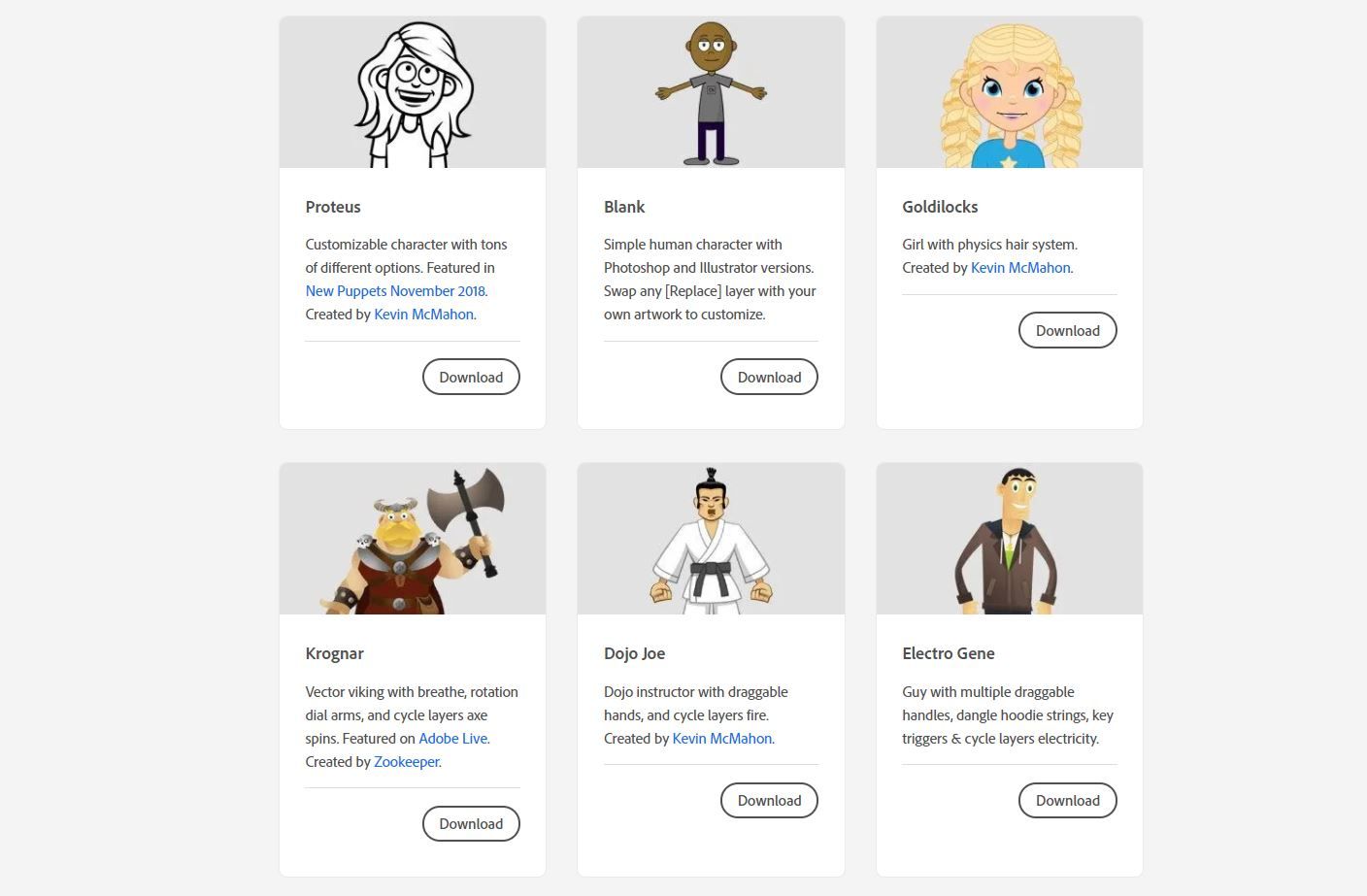 Adobe Character Animator templates