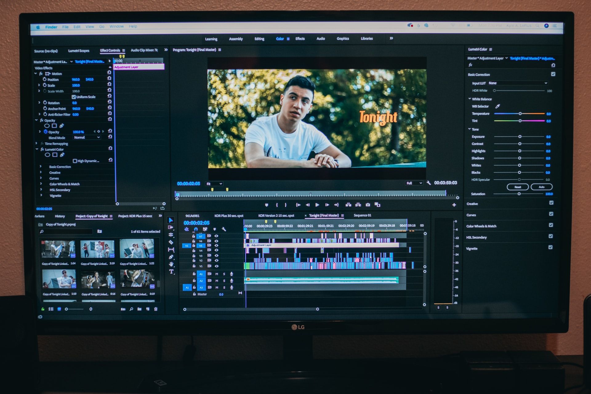Adobe Premiere Pro video editing