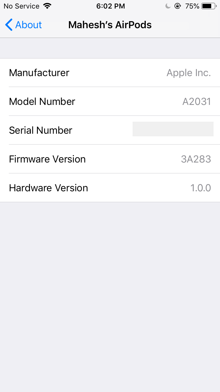 Check AirPods' firmware version