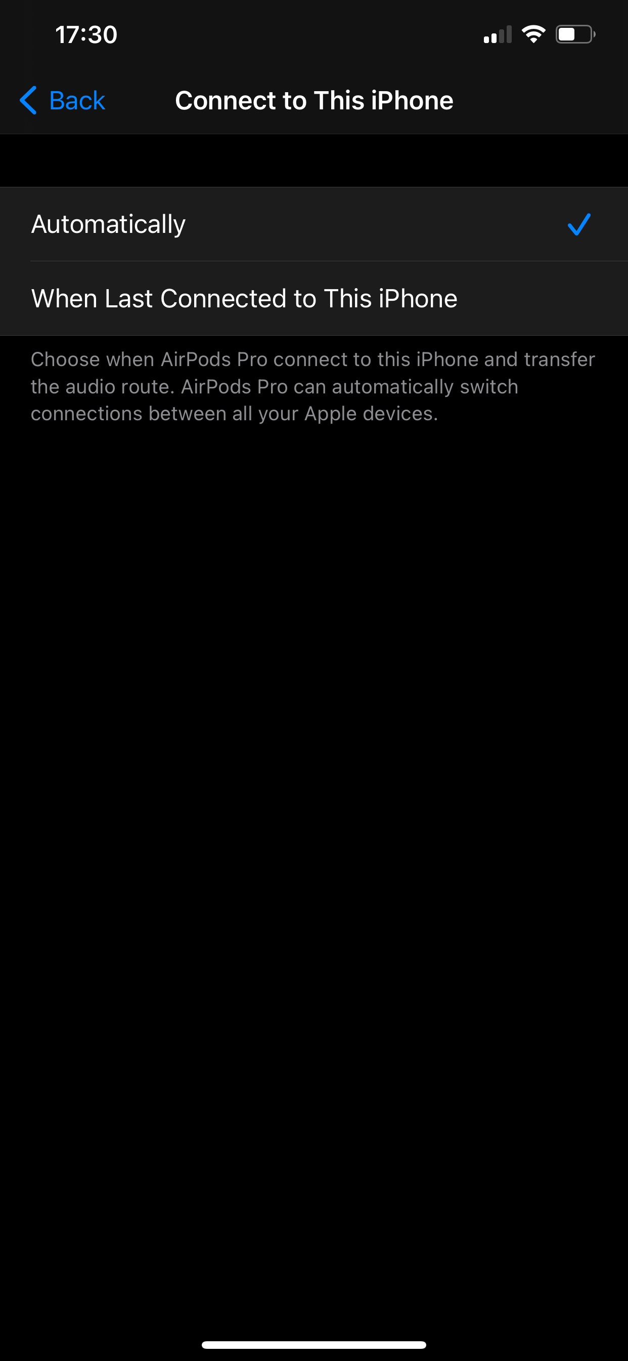 Enable or disable AirPods Pro automatic switching