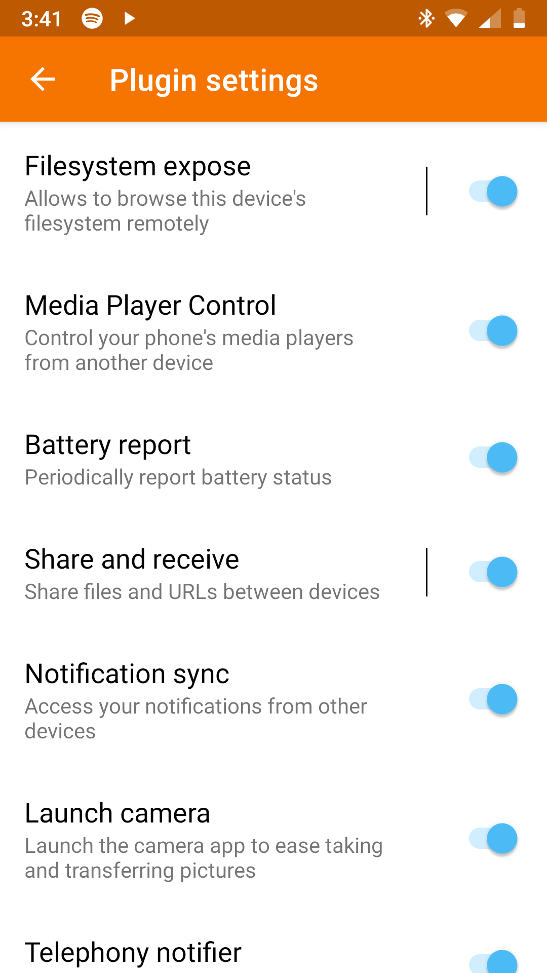 Plugin Settings in KDE Connect for Android