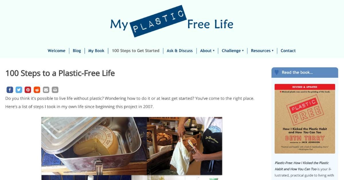 My Plastic Free Life chronicles the journey of a regular person quitting plastics and offers 100 actionable steps for beginners