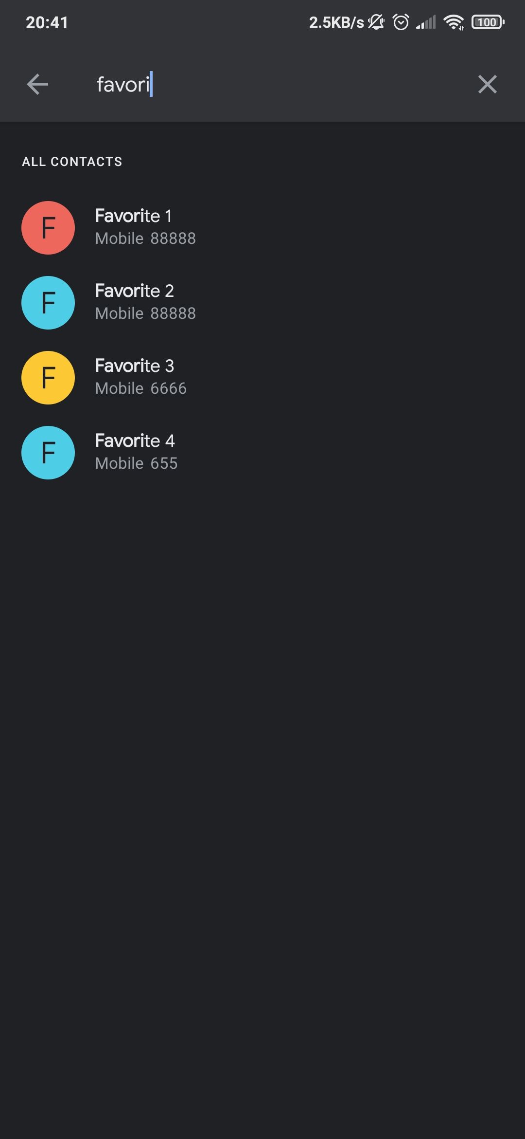 Android phone app favorites manage