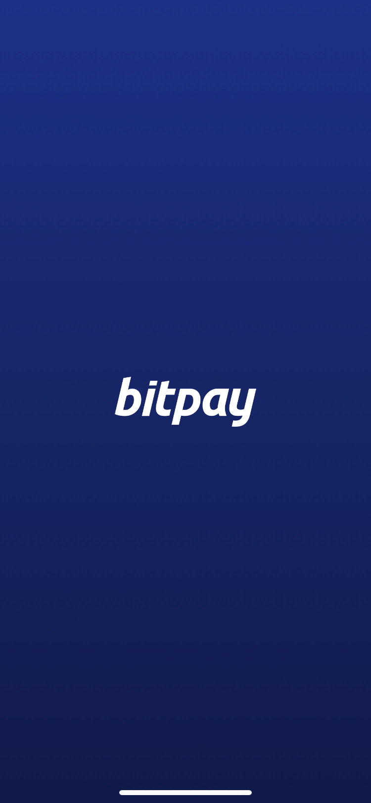 BitPay startup screen.