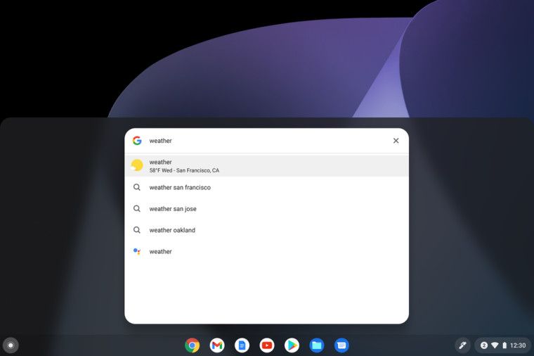 Chrome OS weather