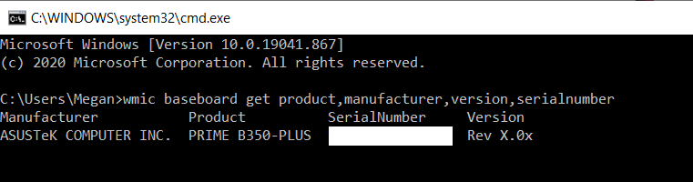 cmd check motherboard windows