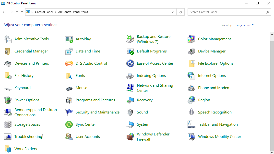 control panel menu - 8 modi per risolvere la ricerca nel menu Start di Windows 10 quando smette di funzionare