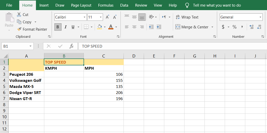 Verwendung der Konvertierungsfunktion in Excel - convert example excel 1