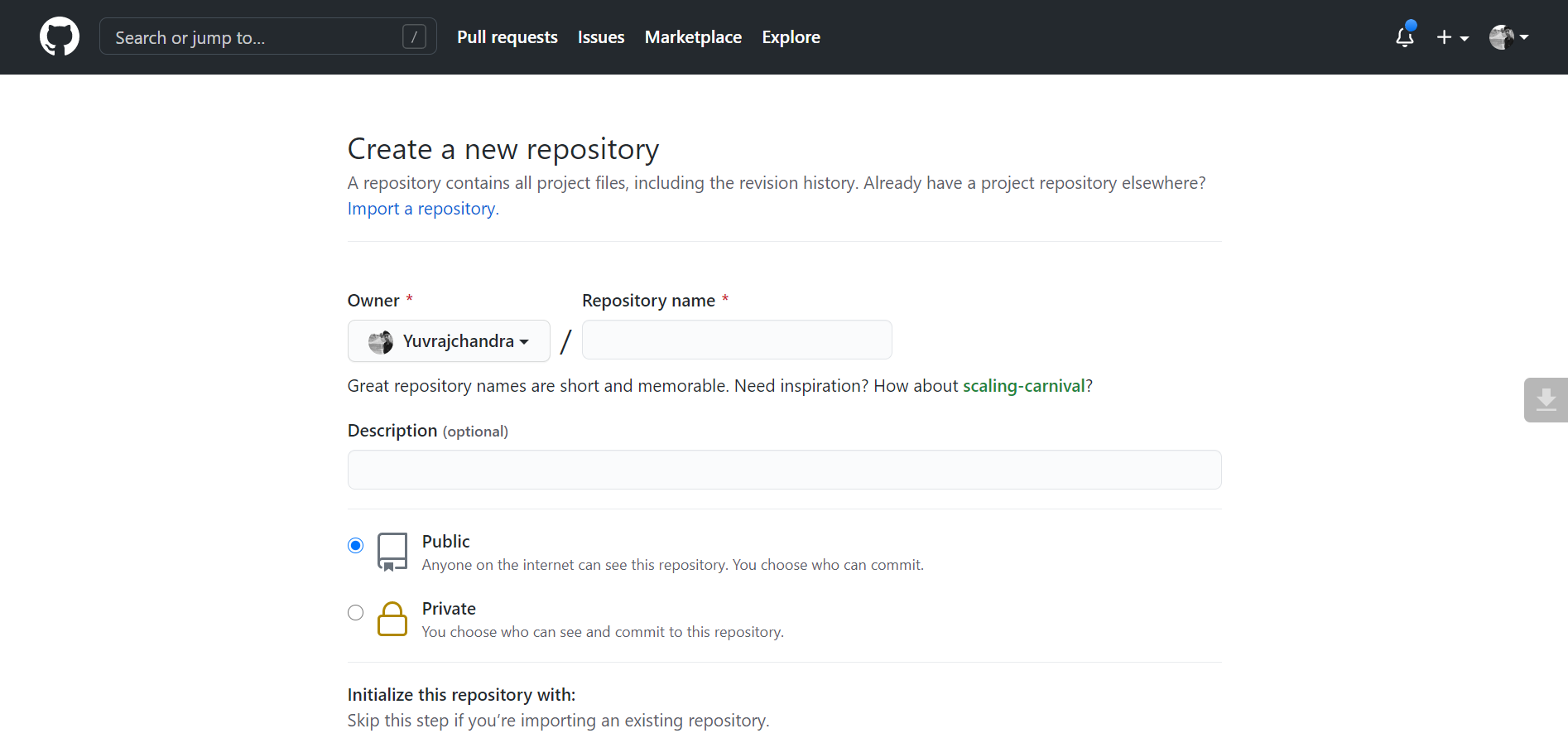 create a new repository - Come clonare un repository GitHub con Git Bash