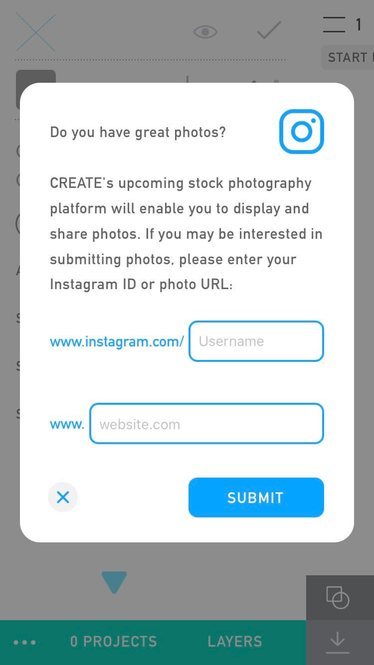 create submit photos