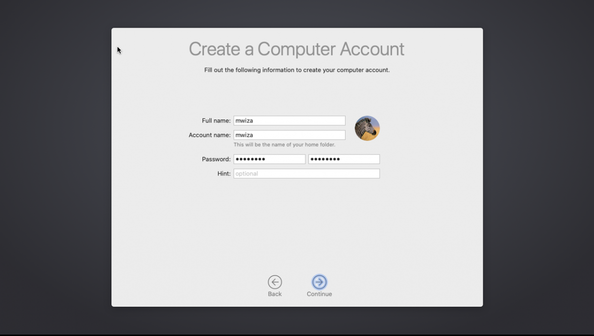 create computer account macos e1618753799671 - Come installare macOS in una macchina virtuale su Ubuntu Linux