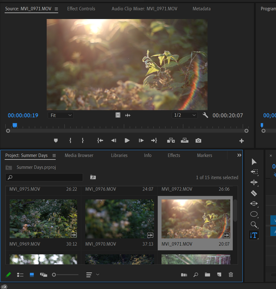 So führen Sie eine Dreipunktbearbeitung in Premiere Pro durch - cue footage to source monitor