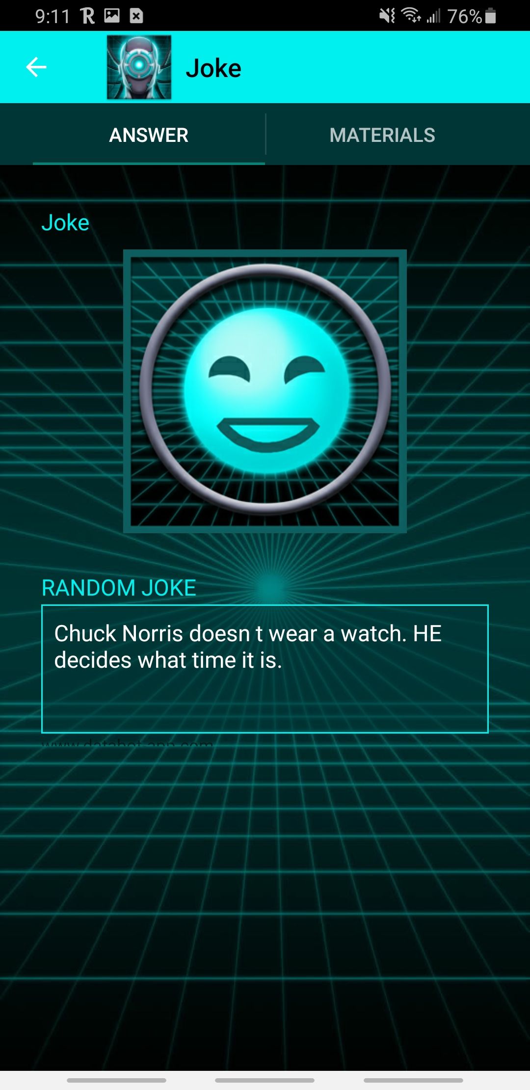 databot app telling a joke