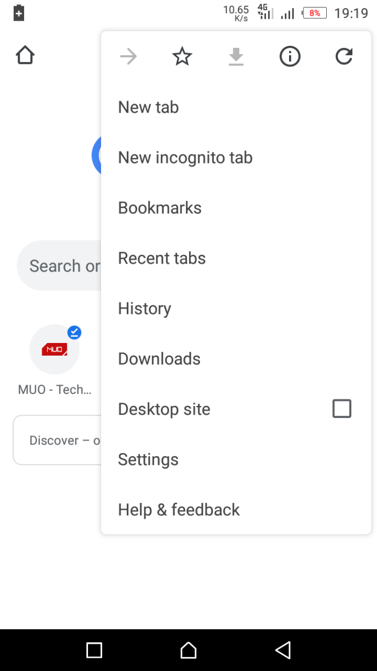 Downloads option Chrome