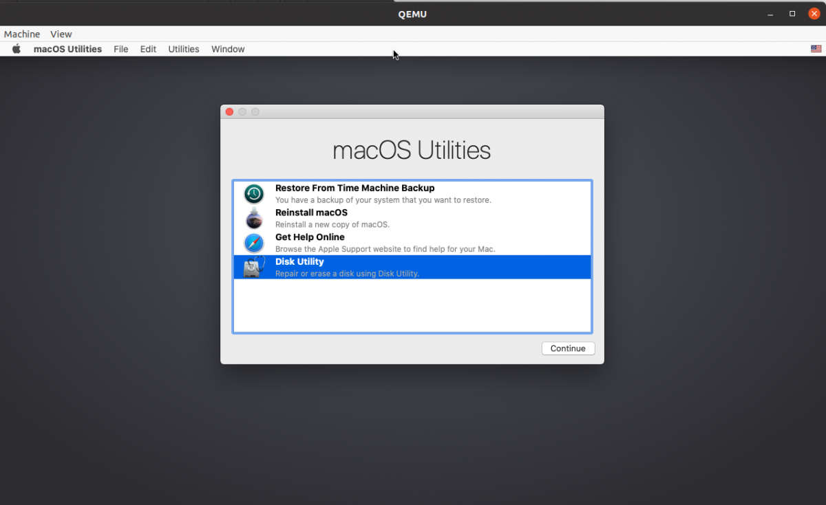formart disk selection e1618753711586 - Come installare macOS in una macchina virtuale su Ubuntu Linux