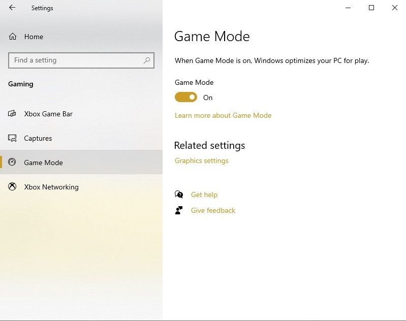 Toggling Game Mode for ALLM in Windows 10