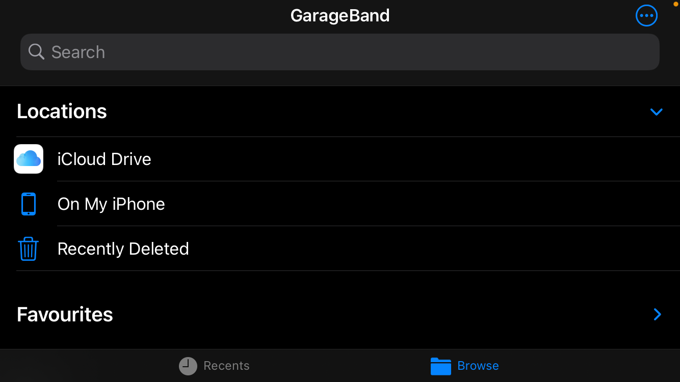 garageband brows files - Come creare una canzone su GarageBand