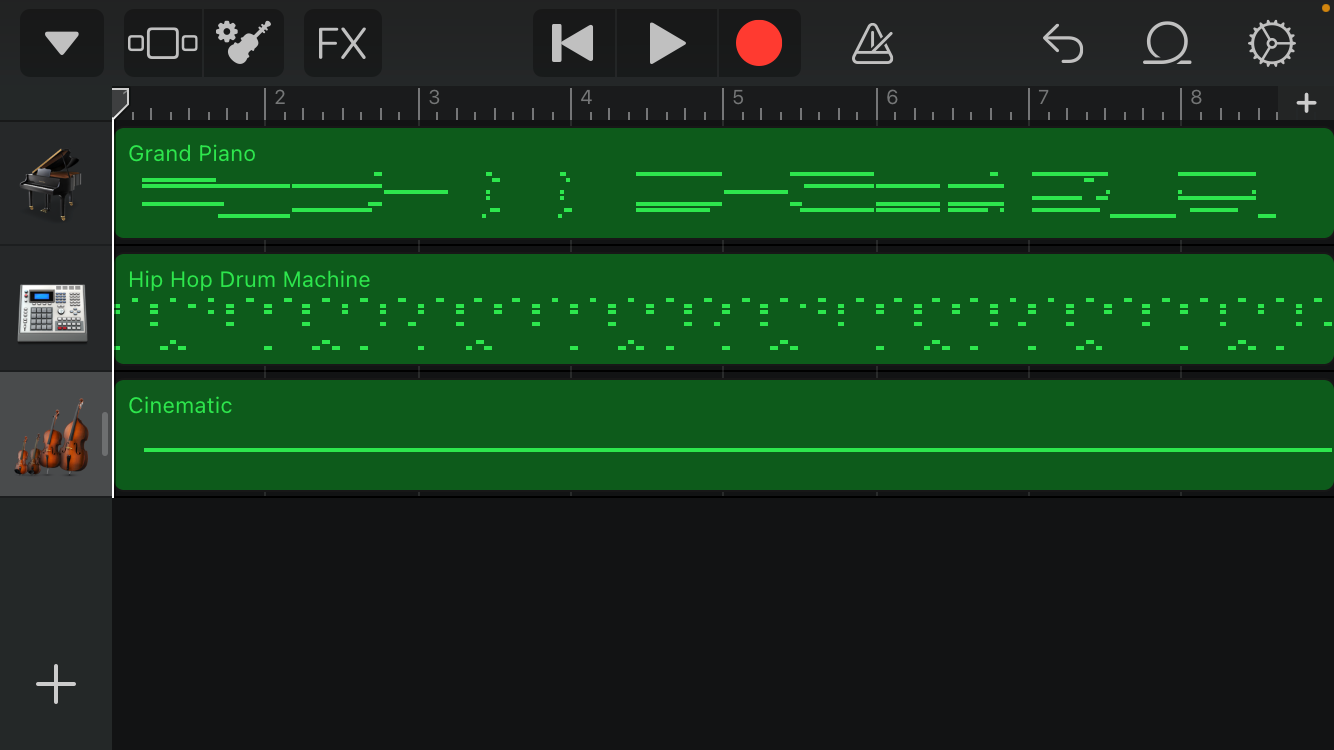 GarageBand Multitrack View