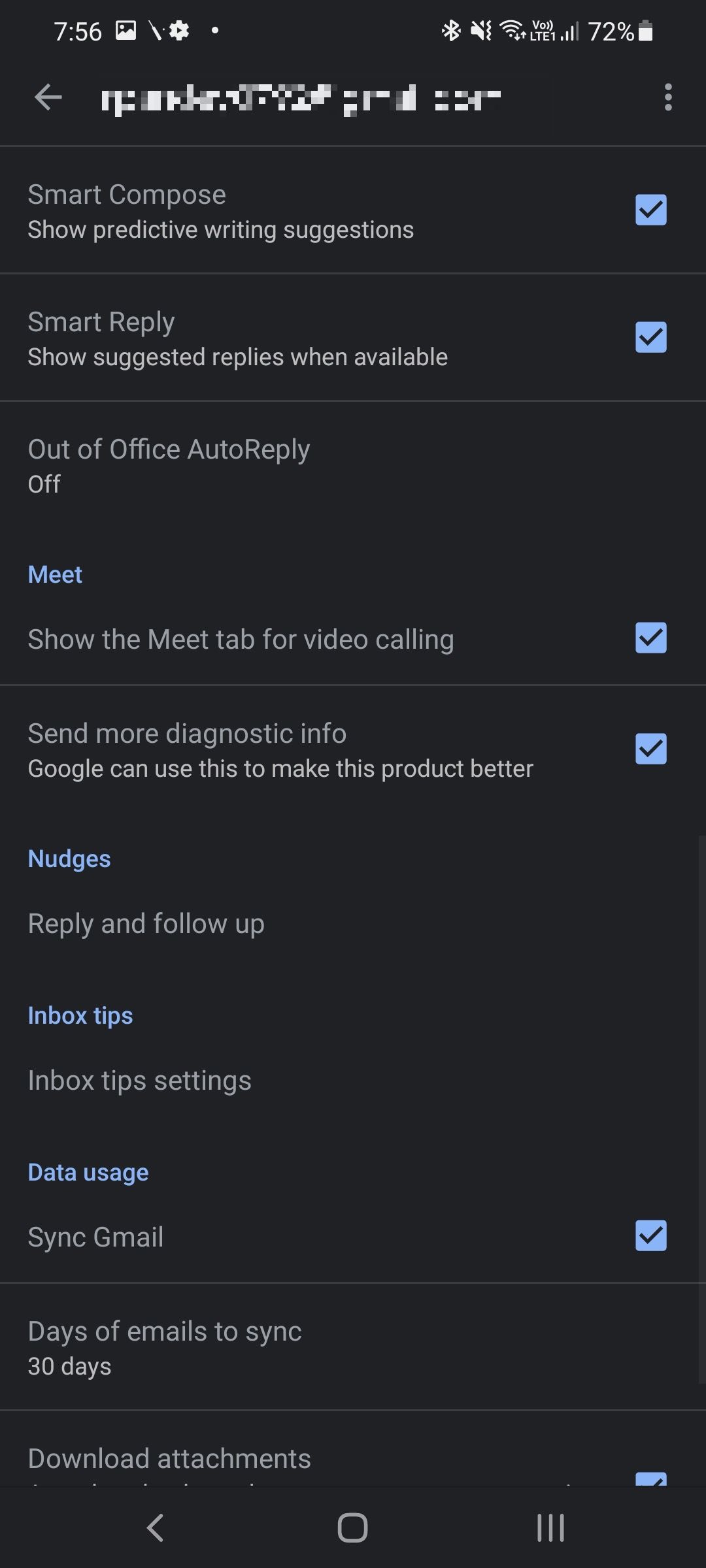 Gmail for Android Settings