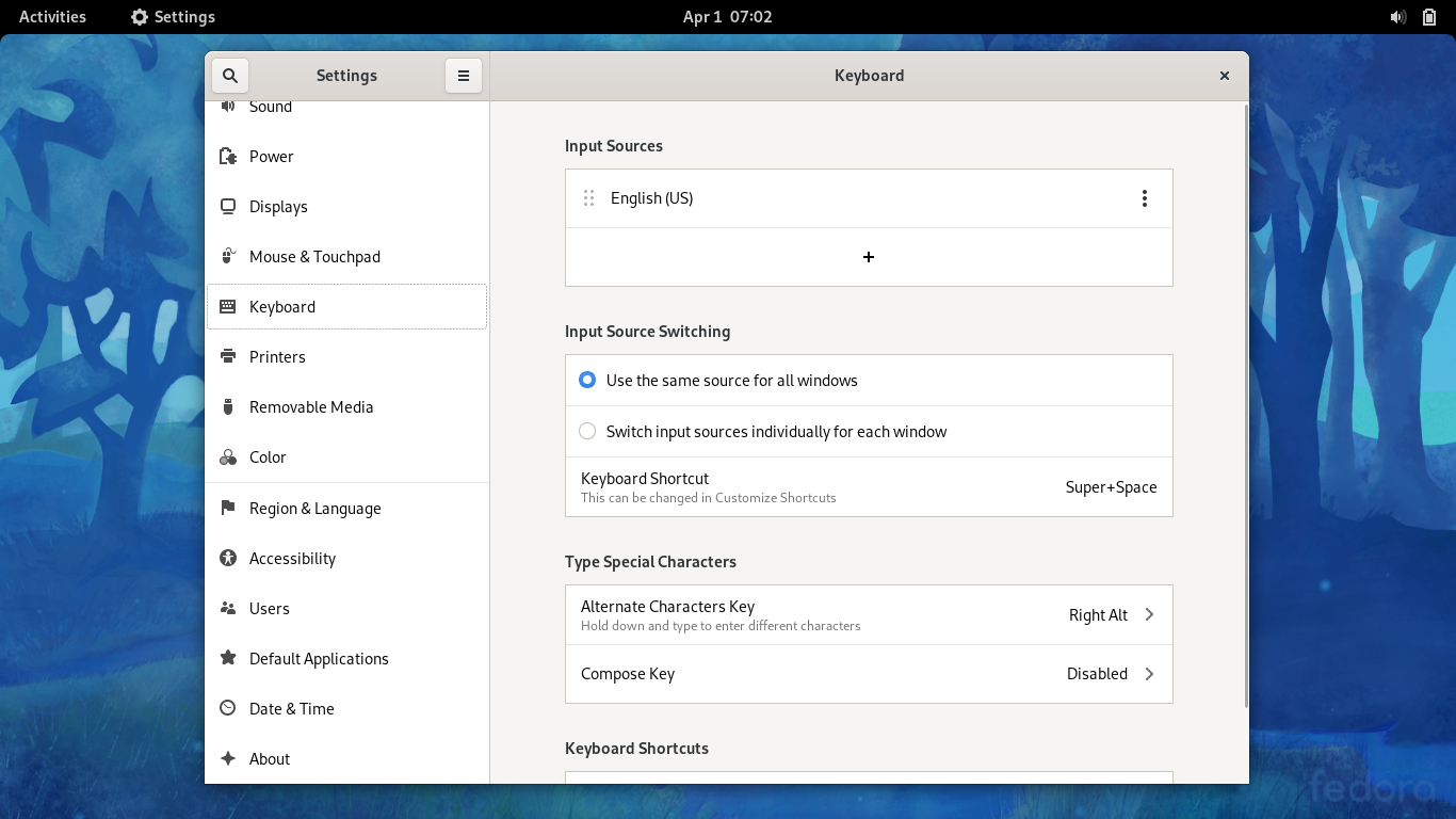 gnome40 keyboard settings - 6 motivi per cui dovresti aggiornare il tuo desktop Linux a GNOME 40 oggi