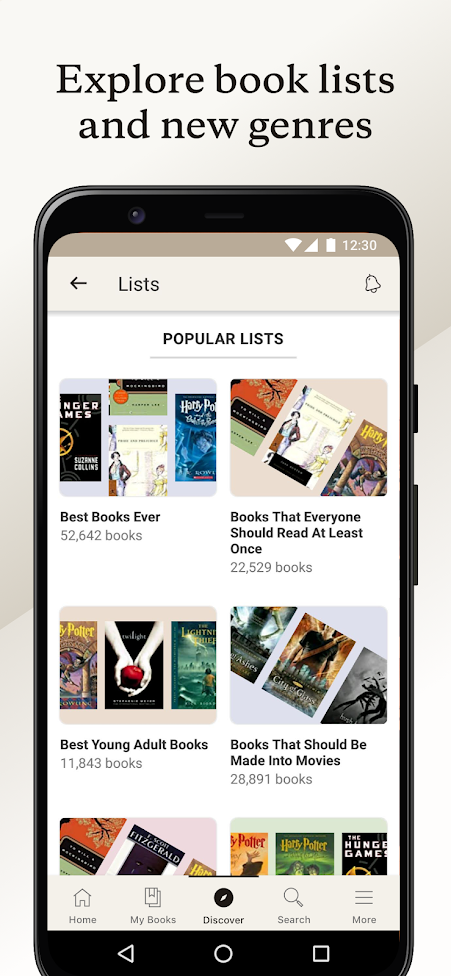 goodreads app explore lists