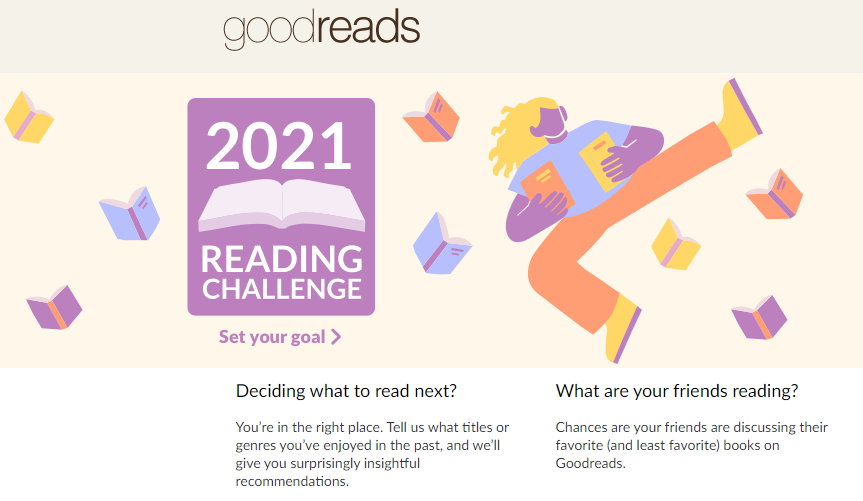 Goodreads landing page