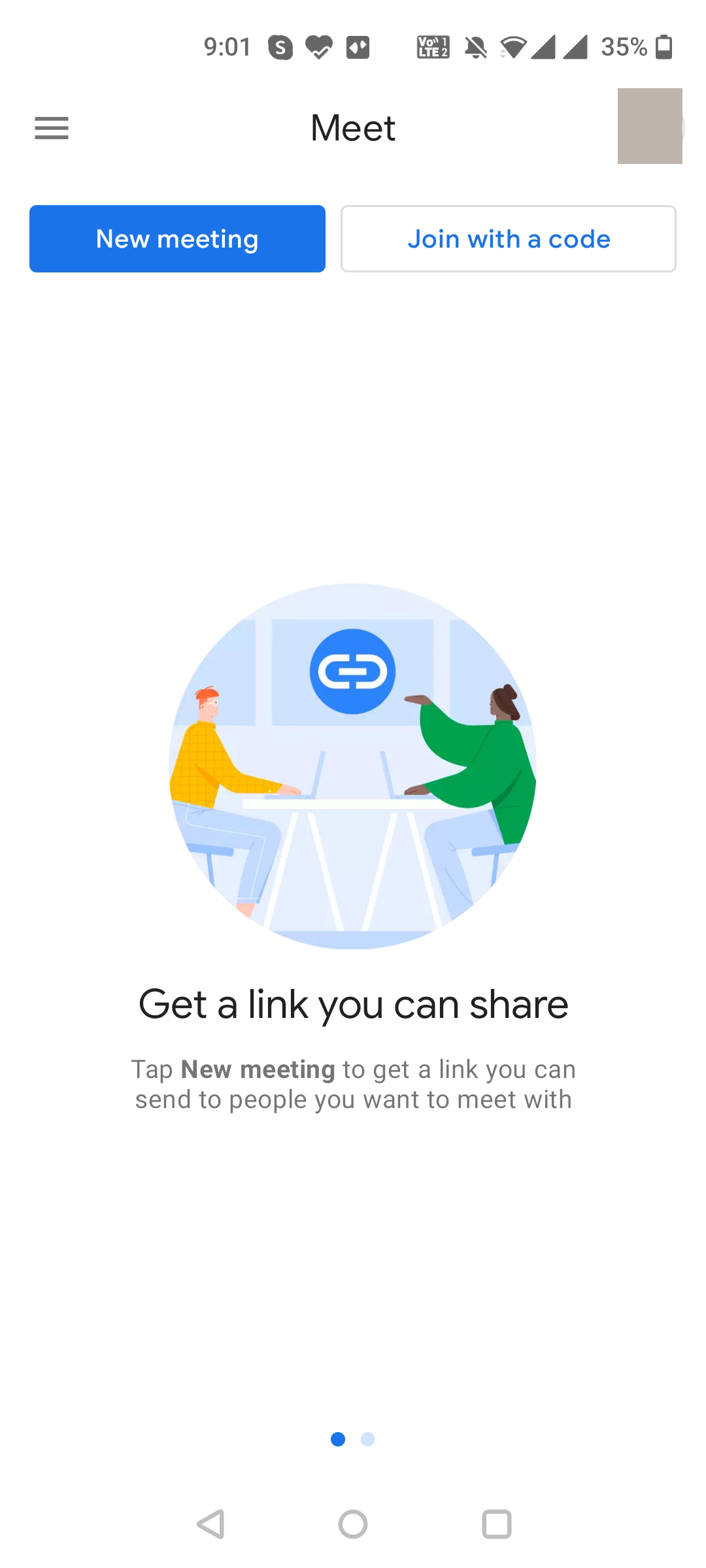 Open Google Meet menu