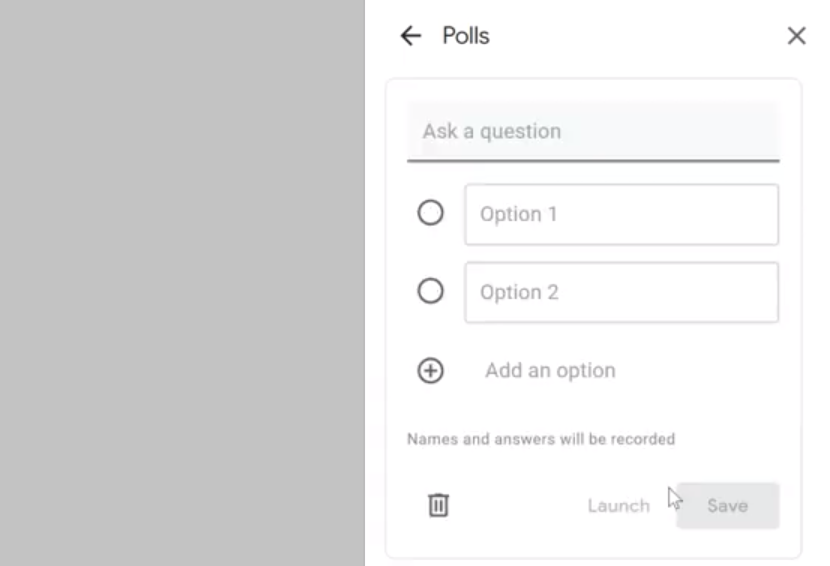 Google Meet polls