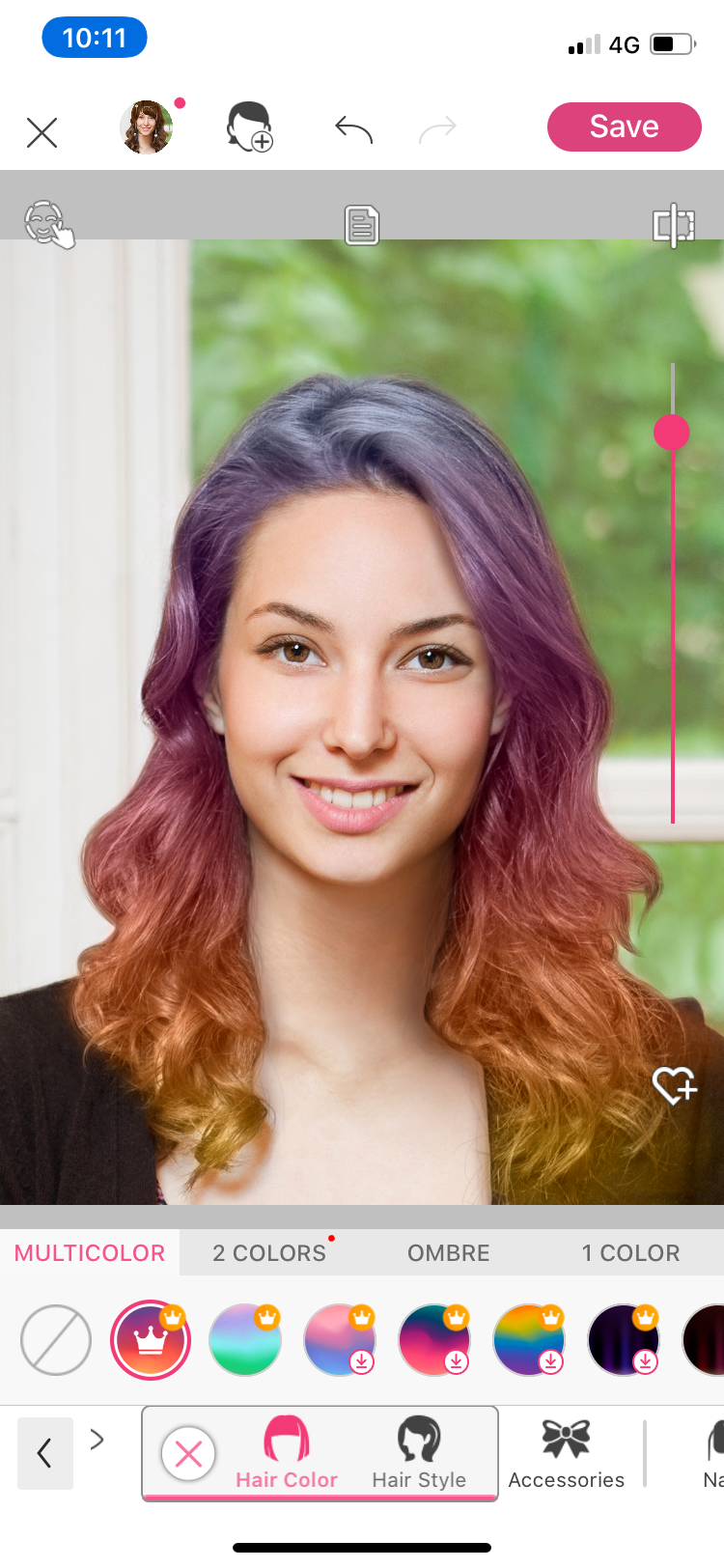 YouCam makeup hair dye